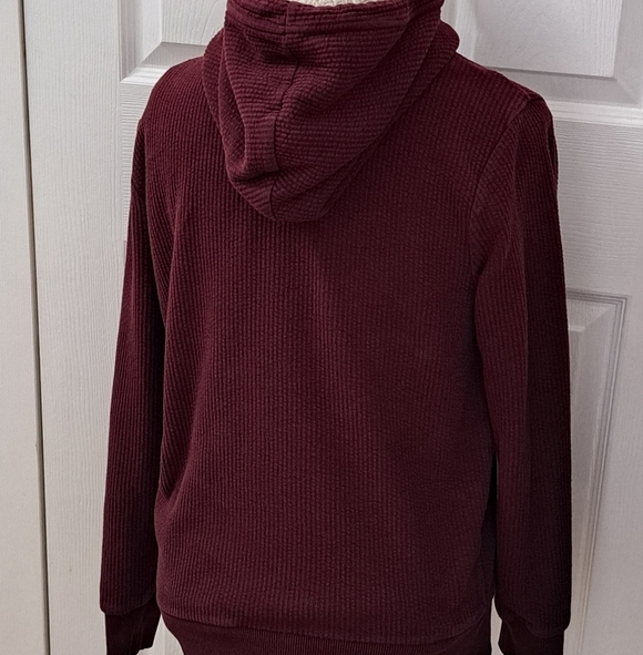 Old Navy Maroon Ribbed Hoodie Size S - Picture 4 of 12